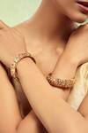 Nazaakat By Samara Singh Gold Plated Stones Decorative Bangles Set at Aza Fashions Nazaakat By Samara Singh_Gold Plated Stones Decorative Bangles Set _at_Aza_Fashions