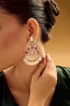 Samyukta Singhania_Red Stones, Pearls Ruby Embellished Dangler Earrings _Online_at_Aza_Fashions