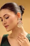Buy_Samyukta Singhania_Red Stones, Pearls Ruby Embellished Dangler Earrings _at_Aza_Fashions
