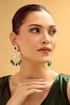 Buy_Nazaakat By Samara Singh_White And Green Dangler Earrings _Online_at_Aza_Fashions
