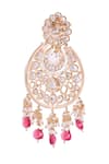 Shop_Nazaakat By Samara Singh_Gold Plated Stones, Beads And Red Dangler Earrings _Online_at_Aza_Fashions