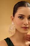 Shop_Nazaakat By Samara Singh_Gold Plated Pearls Pink Dangler Earrings _Online_at_Aza_Fashions