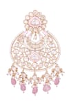 Nazaakat By Samara Singh_Gold Plated Pearls Pink Dangler Earrings _at_Aza_Fashions