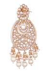 Nazaakat By Samara Singh_Gold Plated Stones, Pearls White Danglers _Online_at_Aza_Fashions