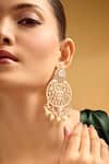 Buy_Nazaakat By Samara Singh_Gold Plated Stones, Pearls White Danglers _Online_at_Aza_Fashions
