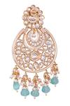 Buy_Nazaakat By Samara Singh_Gold Plated Stones, Beads Aqua Dangler Earrings _Online_at_Aza_Fashions