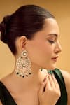 Samyukta Singhania_Golden And Green Dangler Earrings _Online_at_Aza_Fashions