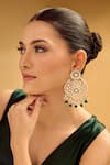 Buy_Samyukta Singhania_Golden And Green Dangler Earrings _Online_at_Aza_Fashions