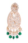 Shop_Samyukta Singhania_Golden And Green Dangler Earrings _Online_at_Aza_Fashions