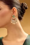 Buy_Nazaakat By Samara Singh_White Pearls, Stones Chandbali Earrings With Drops _Online_at_Aza_Fashions