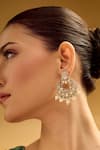 Samyukta Singhania_White Pearls, Stones Gold And Chandbali Earrings _Online_at_Aza_Fashions