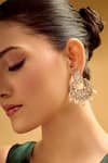 Buy_Samyukta Singhania_White Pearls, Stones Gold And Chandbali Earrings _Online_at_Aza_Fashions