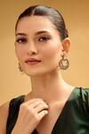 Buy_Samyukta Singhania_White Pearls, Stones Gold And Chandbali Earrings _at_Aza_Fashions