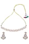 Shop Nazaakat By Samara Singh Gold Plated Stones And White Embellished Jewellery Set at Aza Fashions Shop_Nazaakat By Samara Singh_Gold Plated Stones And White Embellished Jewellery Set _at_Aza_Fashions