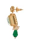 Shop_Nazaakat By Samara Singh_Green Stones, Pearls Brass Necklace And Earring Set _Online_at_Aza_Fashions