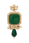 Buy_Nazaakat By Samara Singh_Green Stones, Pearls Brass Necklace And Earring Set 