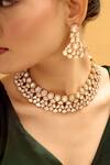 Nazaakat By Samara Singh_White Stones Gold And Embellished Necklace Set _Online