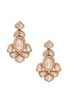 Samyukta Singhania_White Stones Traditional Gold Plated Jewellery Set _at_Aza_Fashions
