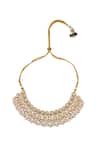 Samyukta Singhania_White Gold Plated Necklace And Earring Set _at_Aza_Fashions