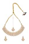 Shop Nazaakat By Samara Singh White Imitation Diamonds Gold And Stone Embellished Jewellery Set at Aza Fashions Shop_Nazaakat By Samara Singh_White Imitation Diamonds Gold And Stone Embellished Jewellery Set _at_Aza_Fashions