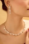 Shop_Nazaakat By Samara Singh_Gold Plated Stones And White Necklace Set _Online_at_Aza_Fashions