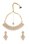 Shop_Nazaakat By Samara Singh_Gold Plated Diamonds, Stones Brass Jewellery Set _at_Aza_Fashions