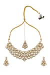 Shop Nazaakat By Samara Singh Green Stones And Gold Brass Jewellery Set at Aza Fashions Shop_Nazaakat By Samara Singh_Green Stones And Gold Brass Jewellery Set _at_Aza_Fashions