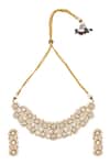 Shop_Samyukta Singhania_Green And Gold Brass Jewellery Set _at_Aza_Fashions