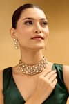 Buy_Samyukta Singhania_Green And Gold Brass Jewellery Set _at_Aza_Fashions