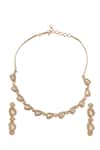 Shop_Nazaakat By Samara Singh_Gold Plated Stones And White Necklace Set _at_Aza_Fashions