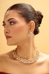 Shop_Nazaakat By Samara Singh_White Stones Gold And Embellished Jewellery Set _Online_at_Aza_Fashions