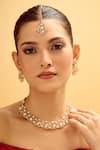 Buy_Nazaakat By Samara Singh_White Stones Gold And Embellished Jewellery Set _at_Aza_Fashions