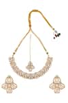 Shop_Nazaakat By Samara Singh_White Stones Gold And Embellished Jewellery Set _at_Aza_Fashions