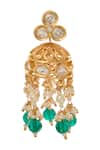 Shop_Nazaakat By Samara Singh_Green Crystals Beaded Necklace And Earring Set _Online_at_Aza_Fashions