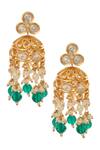 Buy_Nazaakat By Samara Singh_Green Crystals Beaded Necklace And Earring Set 