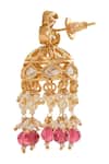 Nazaakat By Samara Singh_Red Stones Ruby Brass Necklace And Earring Set _at_Aza_Fashions