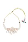 Samyukta Singhania_White Pearls, Stones And Gold Embellished Jewellery Set _Online_at_Aza_Fashions