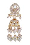 Shop_Samyukta Singhania_White Pearls, Stones And Gold Embellished Jewellery Set _Online_at_Aza_Fashions