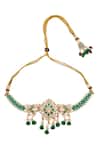 Nazaakat By Samara Singh Green Stones, Pearls Brass Jewellery Set Online at Aza Fashions Nazaakat By Samara Singh_Green Stones, Pearls Brass Jewellery Set _Online_at_Aza_Fashions