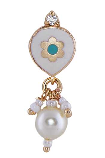 Shop_Nazaakat By Samara Singh_Cream Pearls Creme And Mint Brass Necklace Set _Online_at_Aza_Fashions
