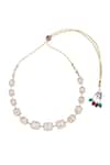 Nazaakat By Samara Singh_White Stones And Gold Necklace Set _Online_at_Aza_Fashions
