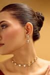Shop_Nazaakat By Samara Singh_White Stones And Gold Necklace Set _Online_at_Aza_Fashions