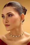 Buy_Nazaakat By Samara Singh_White Stones And Gold Necklace Set _at_Aza_Fashions