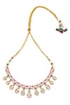Buy_Nazaakat By Samara Singh_Red Ruby Brass Necklace And Earring Set _Online_at_Aza_Fashions