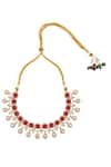 Shop_Samyukta Singhania_Red Stones Embellished Jewellery Set _Online_at_Aza_Fashions