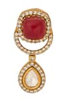 Samyukta Singhania_Red Stones Embellished Jewellery Set _at_Aza_Fashions