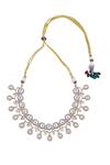 Buy_Samyukta Singhania_White Crystals Brass Stone Embellished Jewellery Set _Online_at_Aza_Fashions