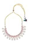 Nazaakat By Samara Singh_Pink Crystals Stone Embellished Jewellery Set _at_Aza_Fashions