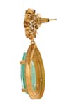 Buy_Nazaakat By Samara Singh_Aqua Stones Brass Necklace And Earring Set _Online_at_Aza_Fashions