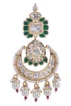 Buy_Nazaakat By Samara Singh_Green Pearls, Stones Brass And Pink Jewellery Set 